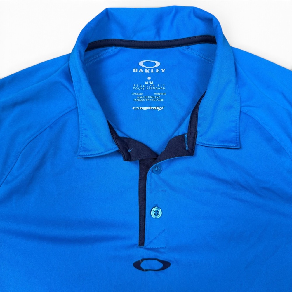 Oakley Hydrolix Mens Regular Fit Golf Polo Shirt Blue Size Medium